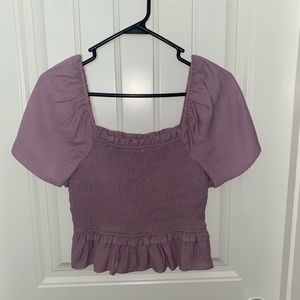 Cropped purple top size large